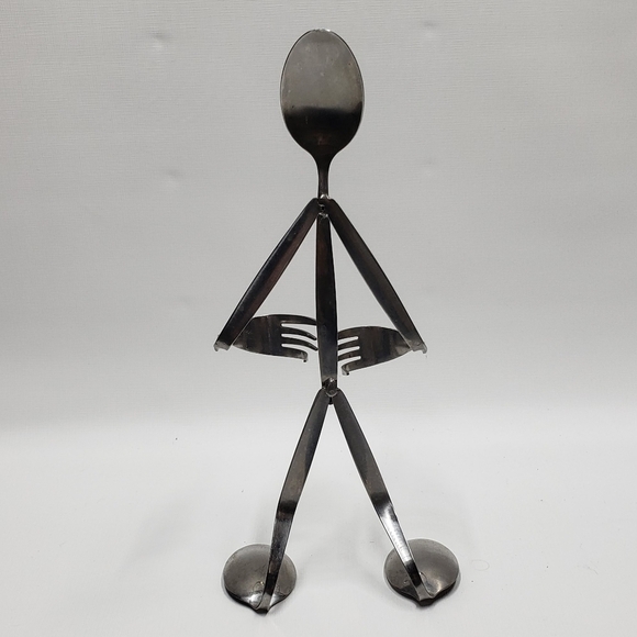 Silver Tone Metal  Serving Utensils Holder - Picture 9 of 10